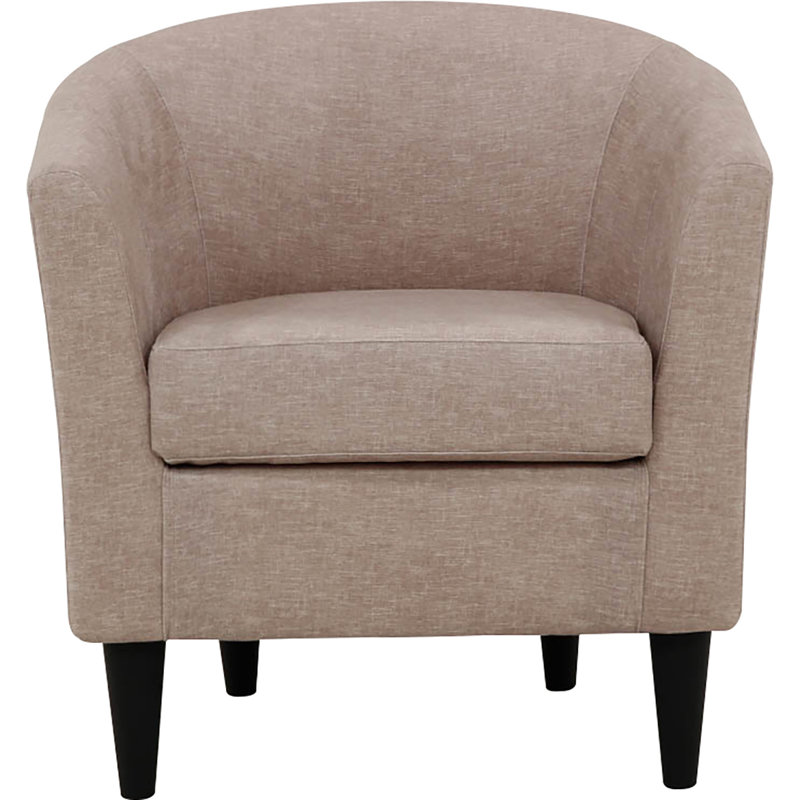Fauteuil demi-tonneau l 31,5 po Kronos, Polyester rose Aston, Noir