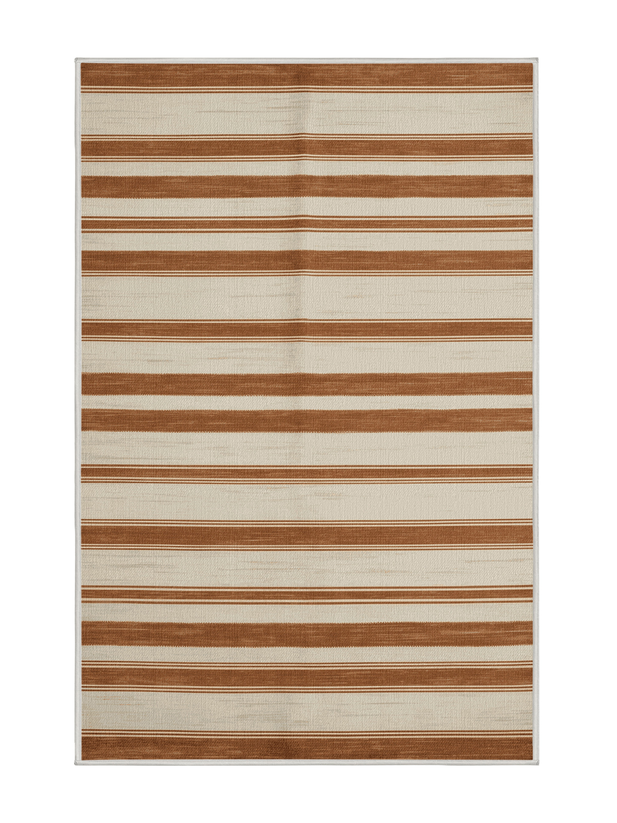 Rosecliff Heights Machine Washable Horizontal Stripes Beige Area Rug ...