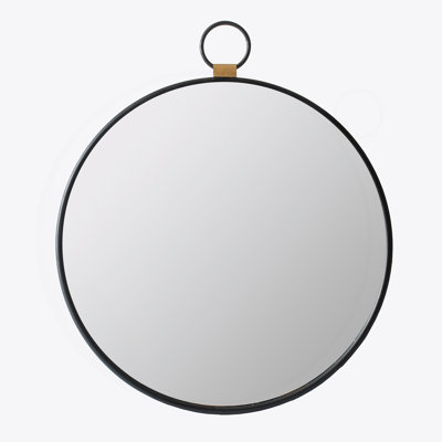 Iron Frame Vertical Round Mirror