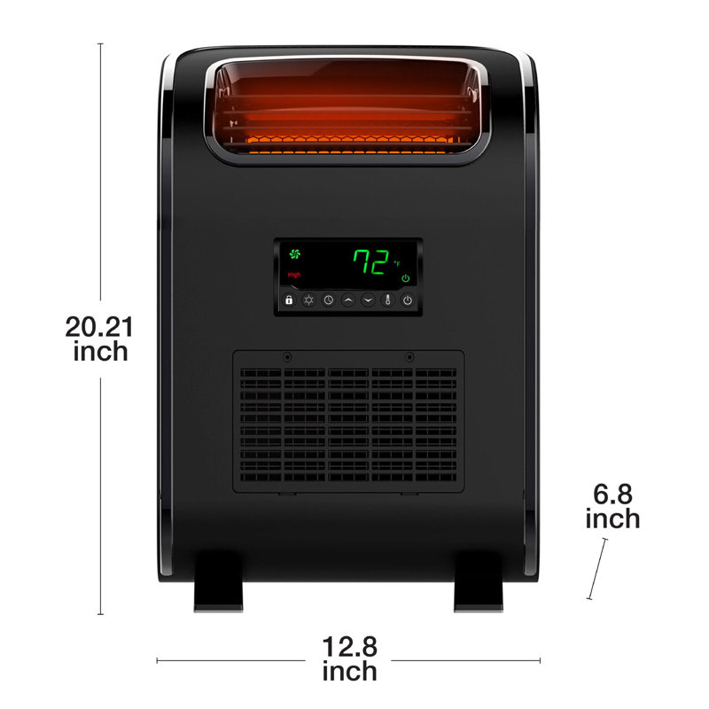 Lifesmart 5000 BTU Compact Electric Heater with Adjustable Thermostat, Remote Control Included