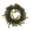 Couronne artificielle 22 pouces avec feuilles d'eucalyptus, souffle de bébé, tiges vertes fluides   