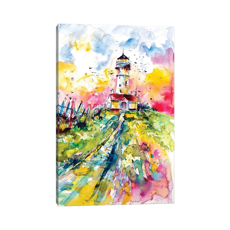 Lighthouse With Birds by Anna Brigitta Kovacs - Wrapped Canvas Gallery-Wrapped Canvas Giclée, 20.32 cm H x 30.48 cm W