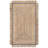 Damask Jute Area Rug for Dining Room Living Room Kitchen, Blue/Ivory-1907567767