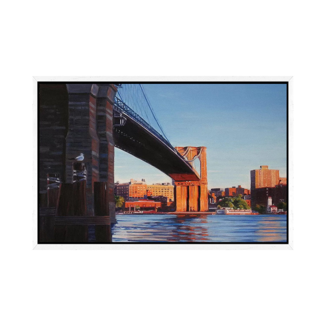 Brooklyn Bridge At Sunset II von Nick Savides - Galerie-verpackte Leinwand Giclée