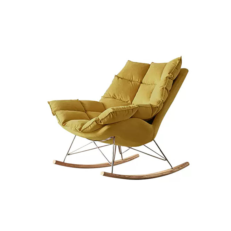 Chaise berçante moderne et décontractée à usage domestique, Jaune