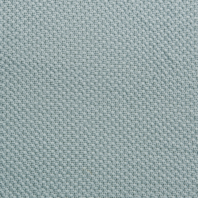 Cotton Cable Knit Solid Color Classic Chic Modern Rustic Throw Blanket, Light Blue, Queen