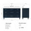 ARIEL Monroe 54 Single Sink Bathroom Vanity with Carrara Quartz Top-600647835-559027418-559027423