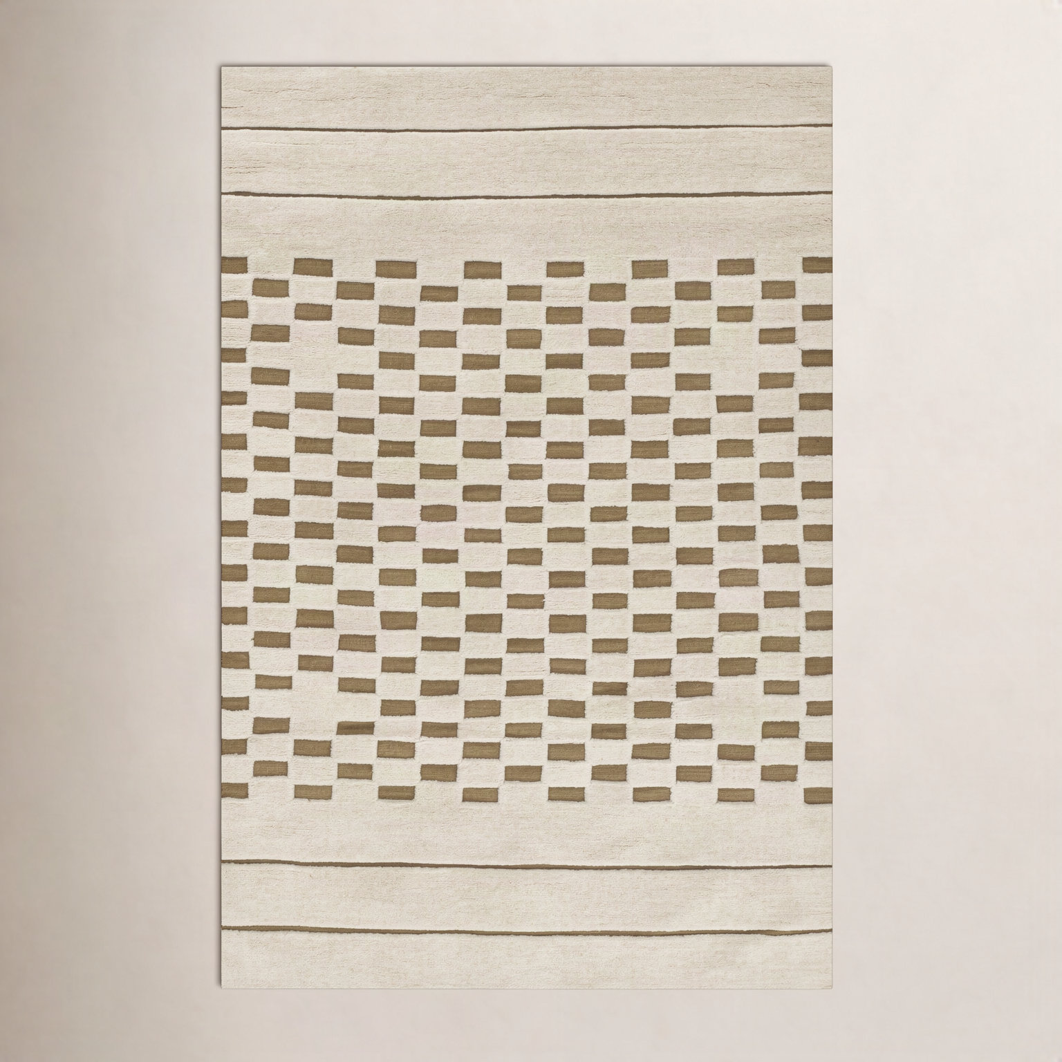 Aelin Hand-Tufted Checkered Wool Rug, Rectangle 5' x 8'
