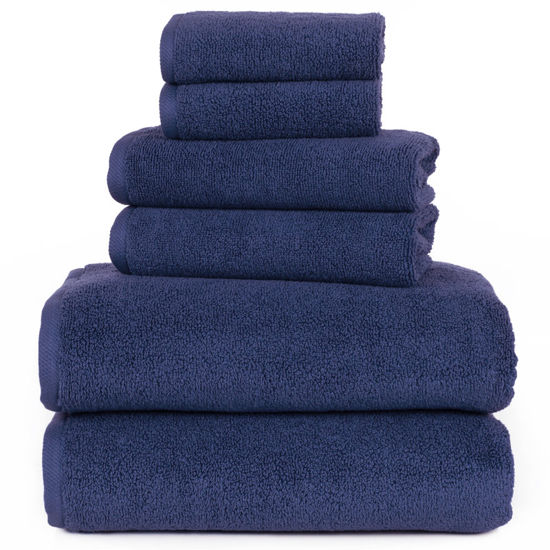 Ensemble de serviettes de six articles Raheeb ‑ serviettes de bain, serviettes à main et débarbouillettes en coton, toutes lavables à la machine