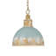 Farmhouse Rustic 1-Light Distressed Blue Dome Metal Pendant Light