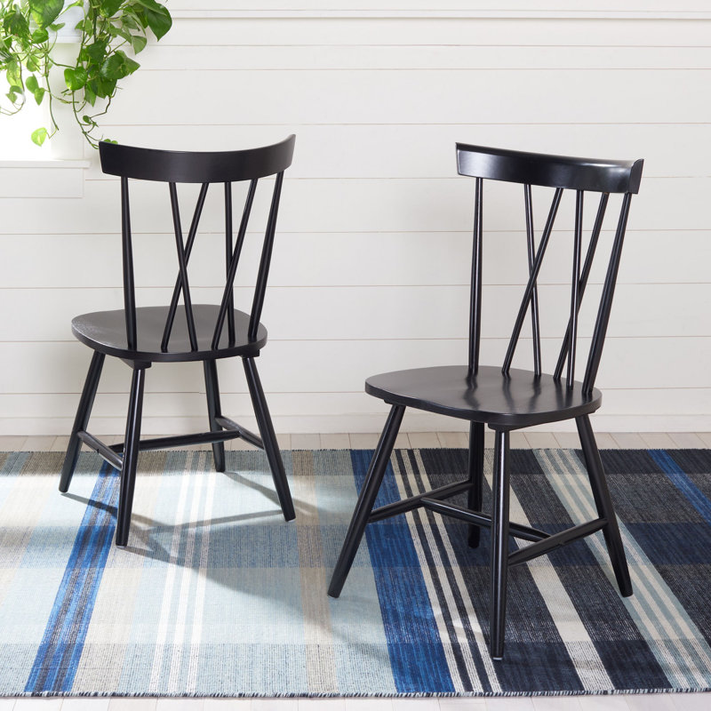 Porschia Cross Back Side Chair, Black