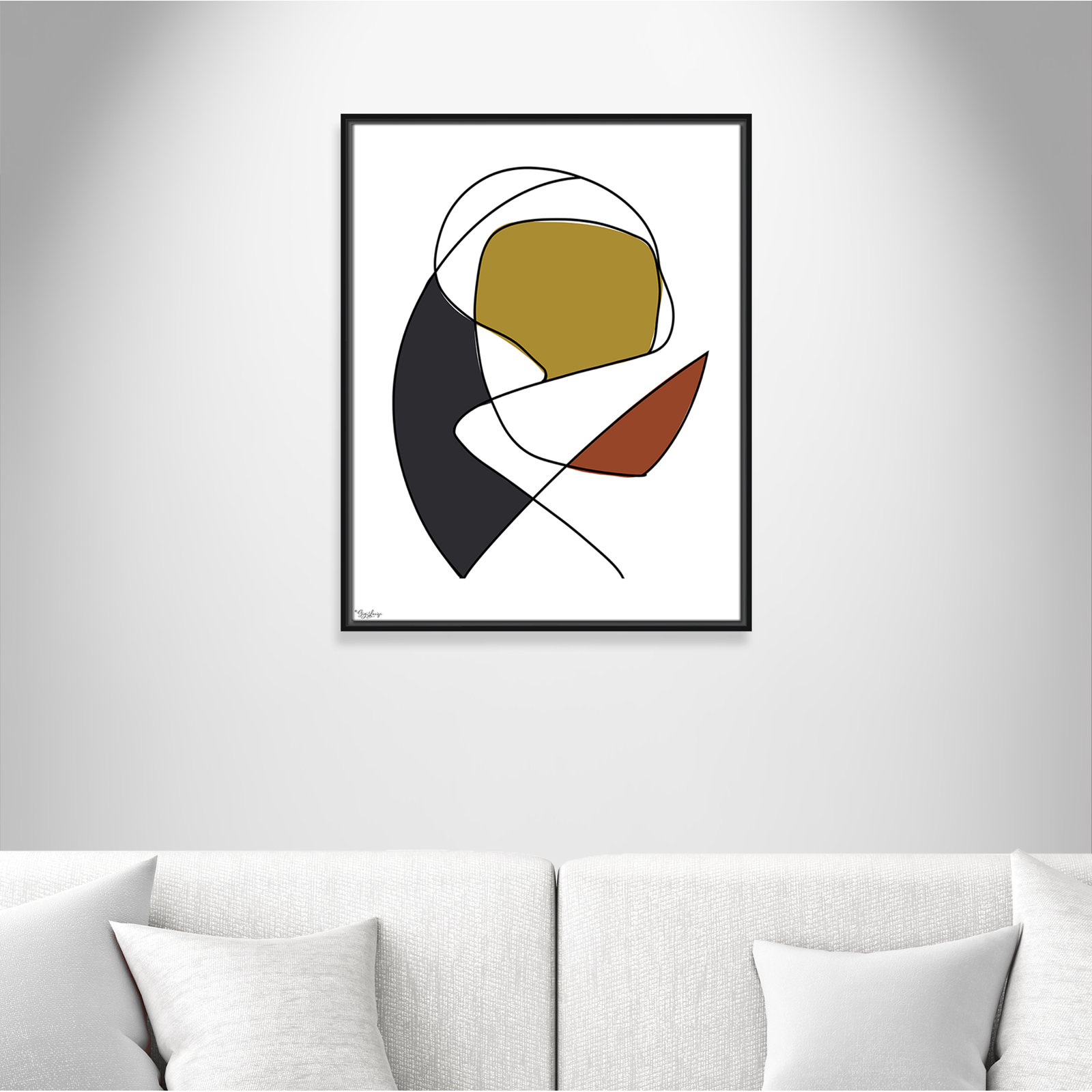 Paige "Abstract Tribeca 3" Print, Black, 29.5" H x 23.5" W x 2" D