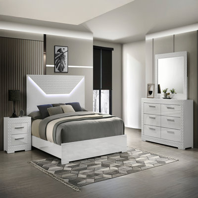 2-Drawer Bedroom Nightstand, Modern  Woodenen