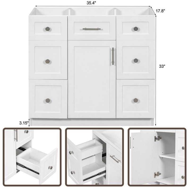 35.4 " Single Bathroom Vanity Base