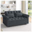 Canapé-lit gris foncé avec canapé-lit et dossier ajustable - canapé convertible compact moderne pour les petits espaces