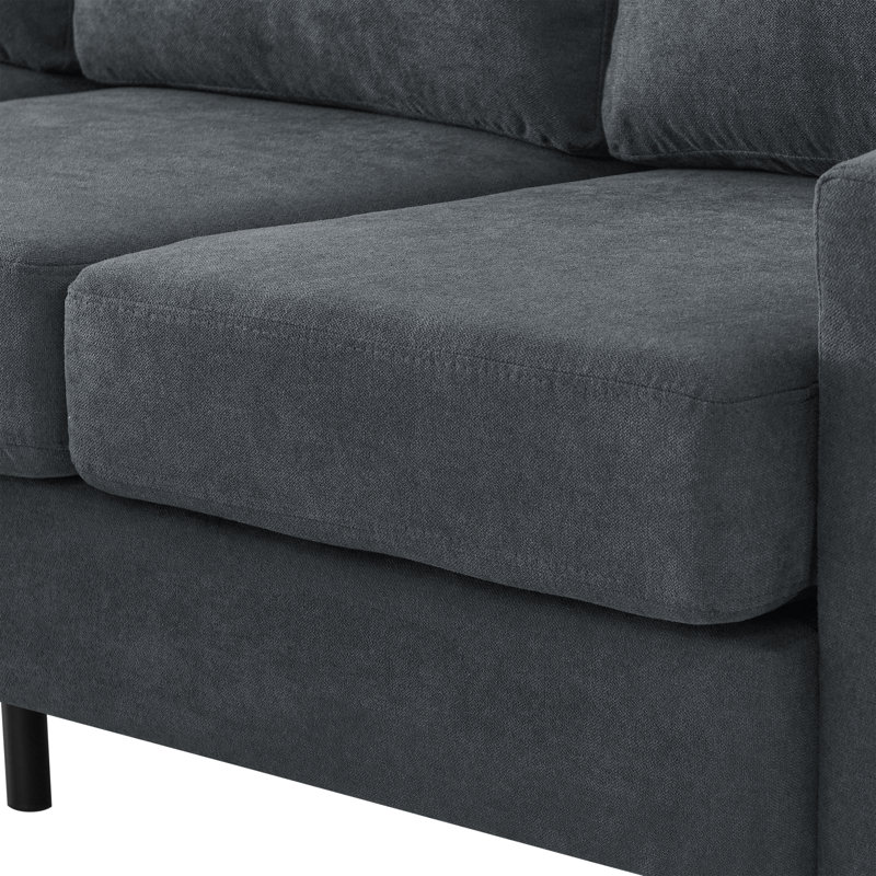 Canapé-lit rembourré 74,8 po Elvedin, 100 % polyester noir