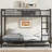 Full Over Metal Bunk Bed With Twin Trundle In Black - Metal, Noise Prevention Design, Under Storage Size Stable Structure, Coating, Guardrails-621493873