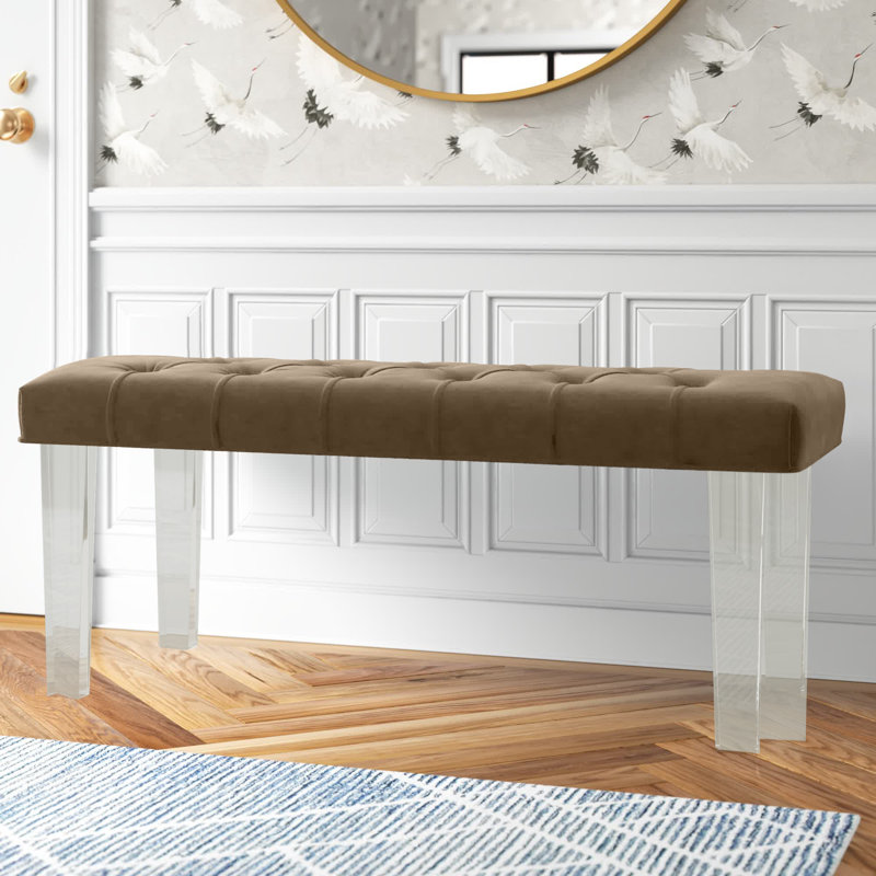 Lupa Polyester Upholstered Bench, Brown