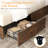 Wooden Storage Bed Frame With Led Bookcase Headboard-98972607-98972608