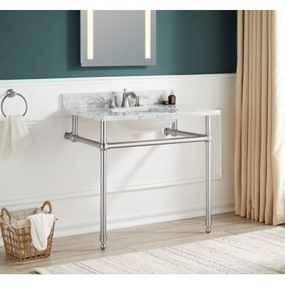 Base de lavabo console en acier inoxydable antirouille de 34,5 po ANZZI Verona Series