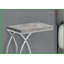Table basse moderne en forme de C en stratifié gris aspect ciment moderne