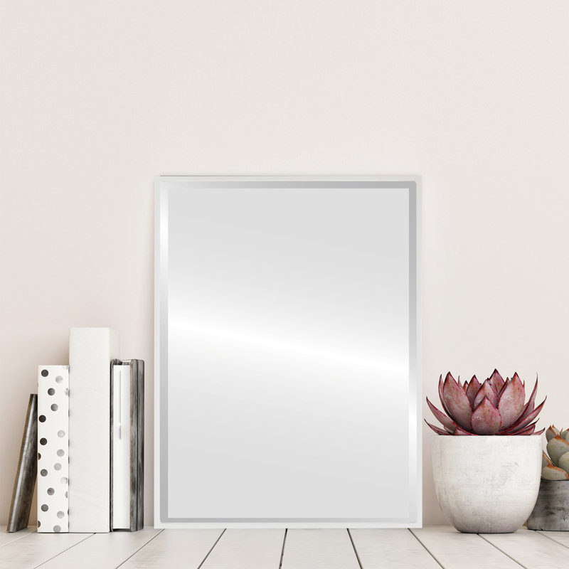 Bugarin Rectangle Mirror, 12.62" H x 16.62" W, Linen White