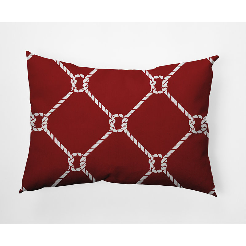 Nautical Nights Nautical Nights Outdoor Rectangular Pillow Cover and Insert, Red