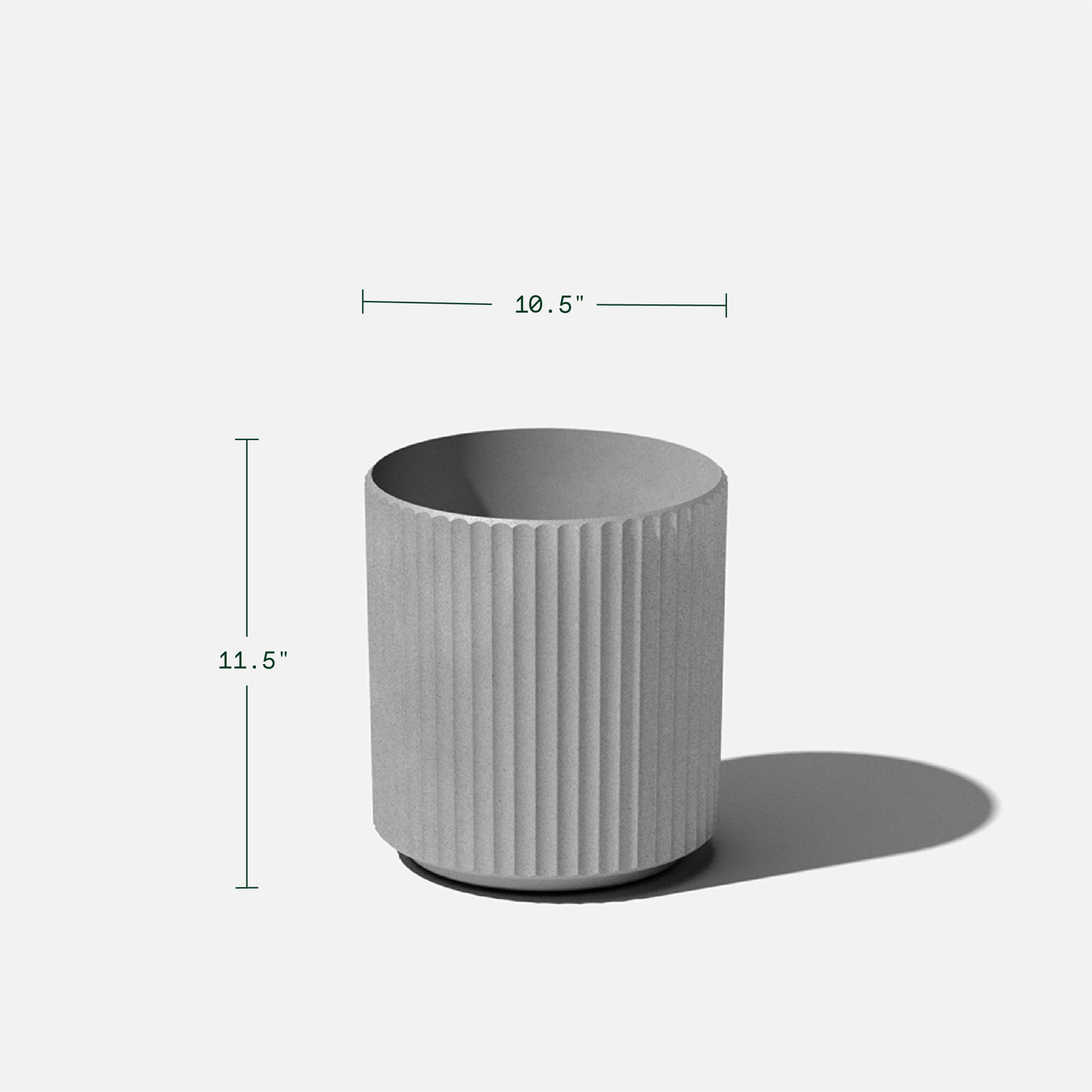 Demi Series 19" Pot Planter, 1, Gray, 11.5" H x 10.5" W x 10.5" D