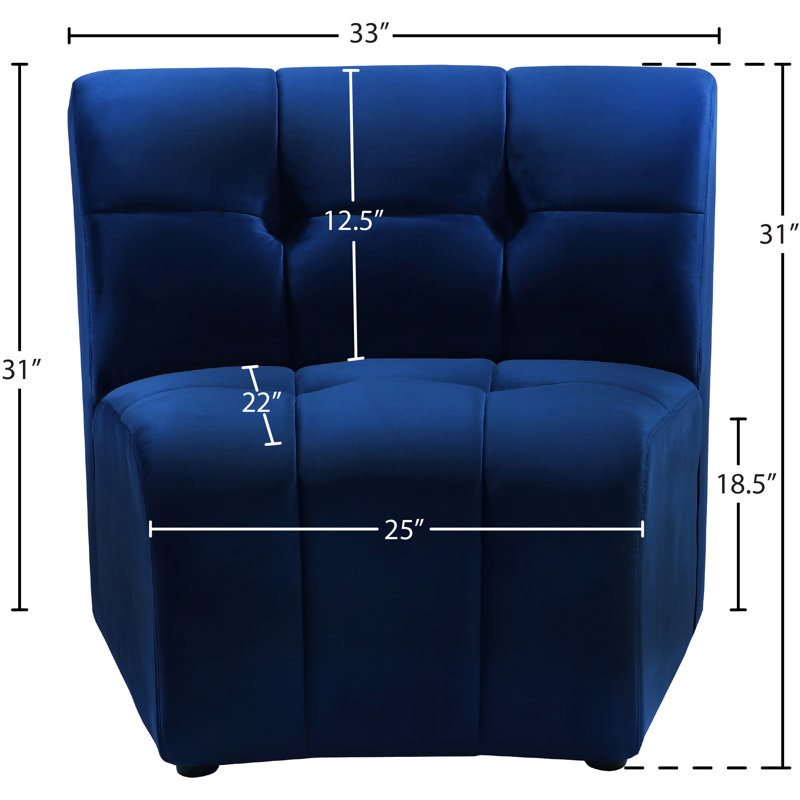 Jedson Velvet Side Chair, Navy Velvet