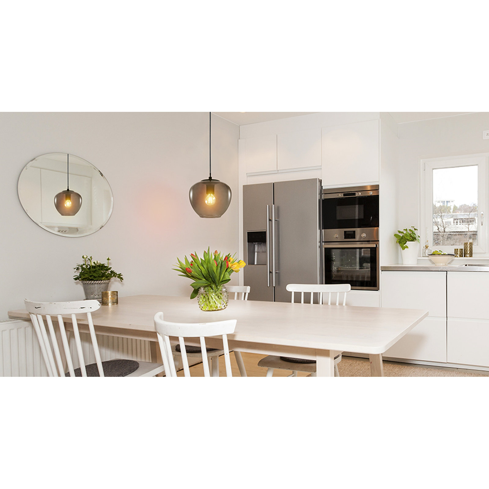 Babs Single Light Glass Pendant, 81" H x 9.25" W x 9.25" D