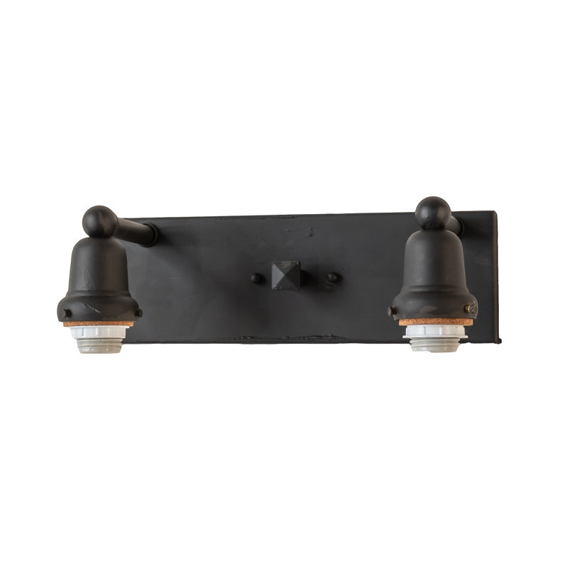"T" Mission 3-Light Vanity Light, 10.25" H x 17" W x 8.5" D, Silver, Costello Black Hand Rubbed Iron