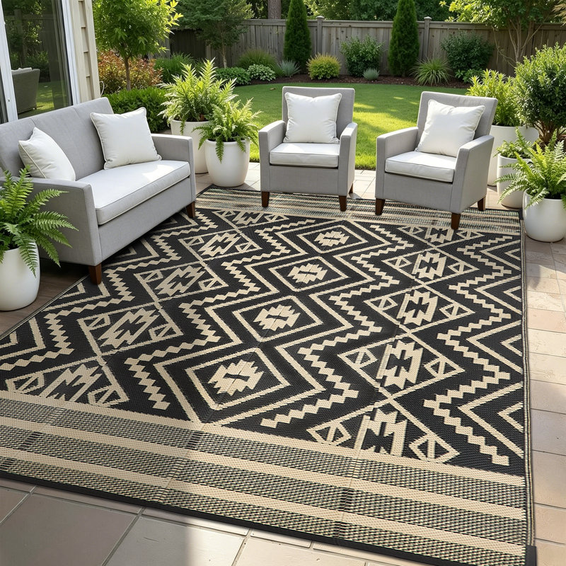 Geometric Braided Area Rug, 5*8ft/152*244cm