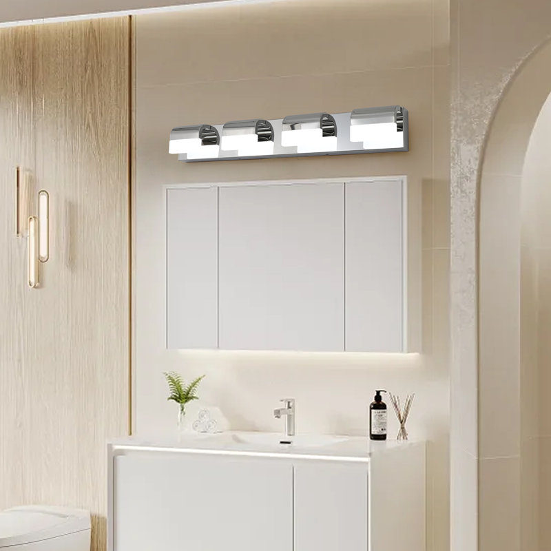 Modern 4-light Led Vanity Lights, 4.3" H x 29.9" W x 3.5" D