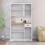 Armoire de rangement de cuisine 71 "- blanc, avec conseils de positionnement, tablettes réglables, 6 portes, 1 tiroir, portes de garde-manger de conception moderne et pour-1894996995