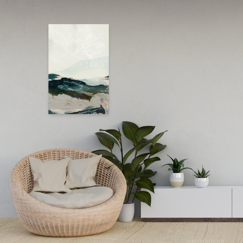 Contemporary Art Abstract Contemporary Modern Landscape Mountain Art, 24" H x 16" W