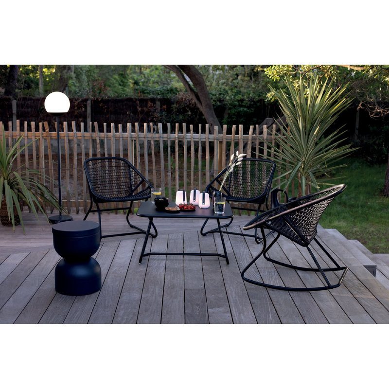 Piapolo Outdoor Side Chair , in. W in. D, Liquorice