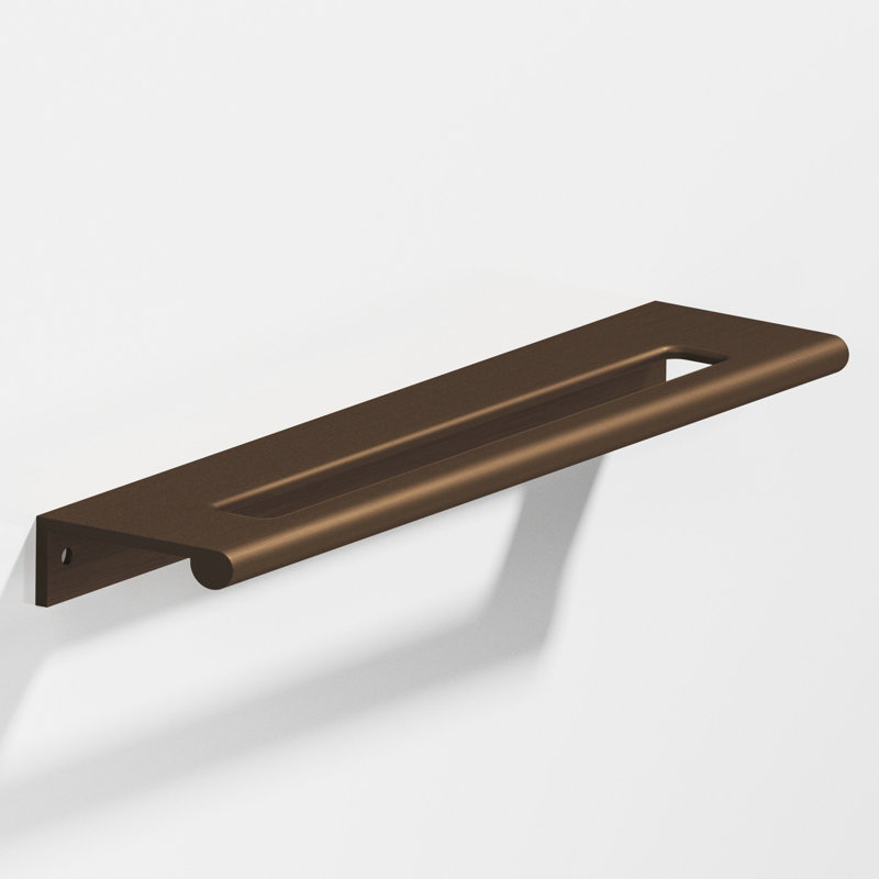 Edge Pull With Fully-Rounded Lip And Center Coutout, Matte Oil Rubbed Bronze, 1.5"