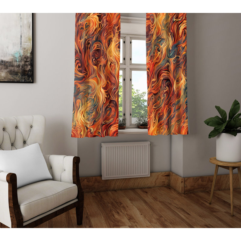 Paire de rideaux semi-transparents en polyester Carolus, L 20 po x L 52 po