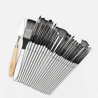 24-pieces Paint Brushes Artist Oil Painting Includes Nibs Of Various Shapes