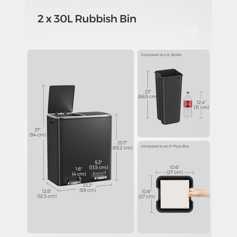 Steel Recycling Bin - 60 L