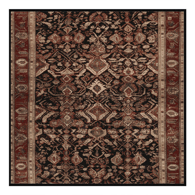 Tapis brun lavable à la machine, Carré 7 pi