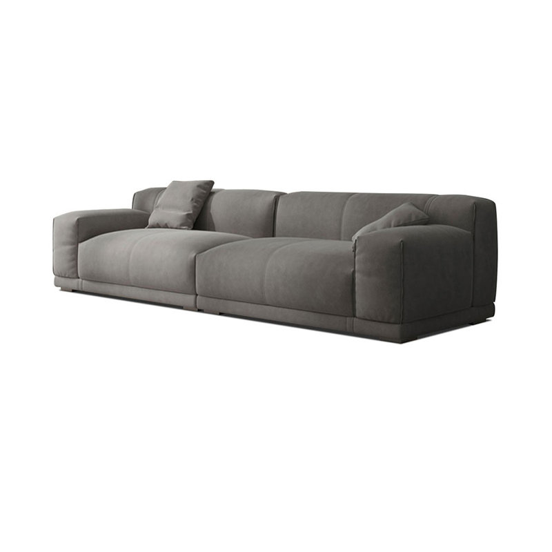 Canapé modulaire 86,61 "en microfibre gris pour le salon, Gray, 30.71"H x 86.61"L x 38.58"W