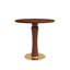 Dining Table de salle à manger ronde rétro en noyer de 80 cm avec base en laiton et bois massif. Table avec pieds en bois et base dorée, table pour 2 personnes pour les petits espaces (seulement la table de Négociation)
