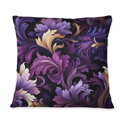 Deep Purple Royal Ragdolls - Floral Polyester Throw Pillow