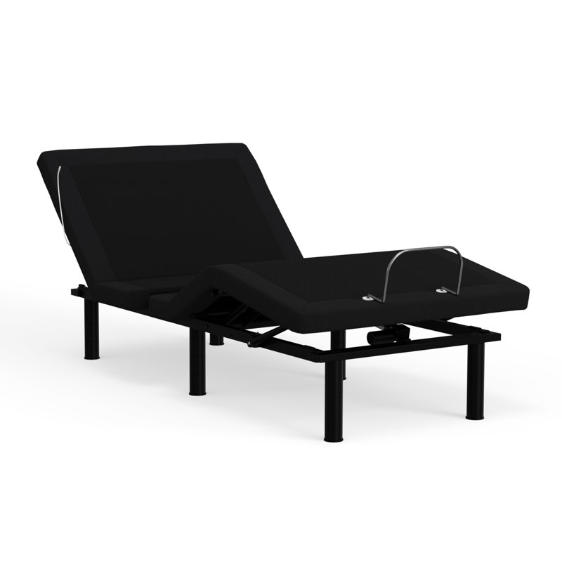 Base réglable simple TG avec zéro, massages et souvenirs programmables, finition gris foncé, télécommande vocale à 16 boutons