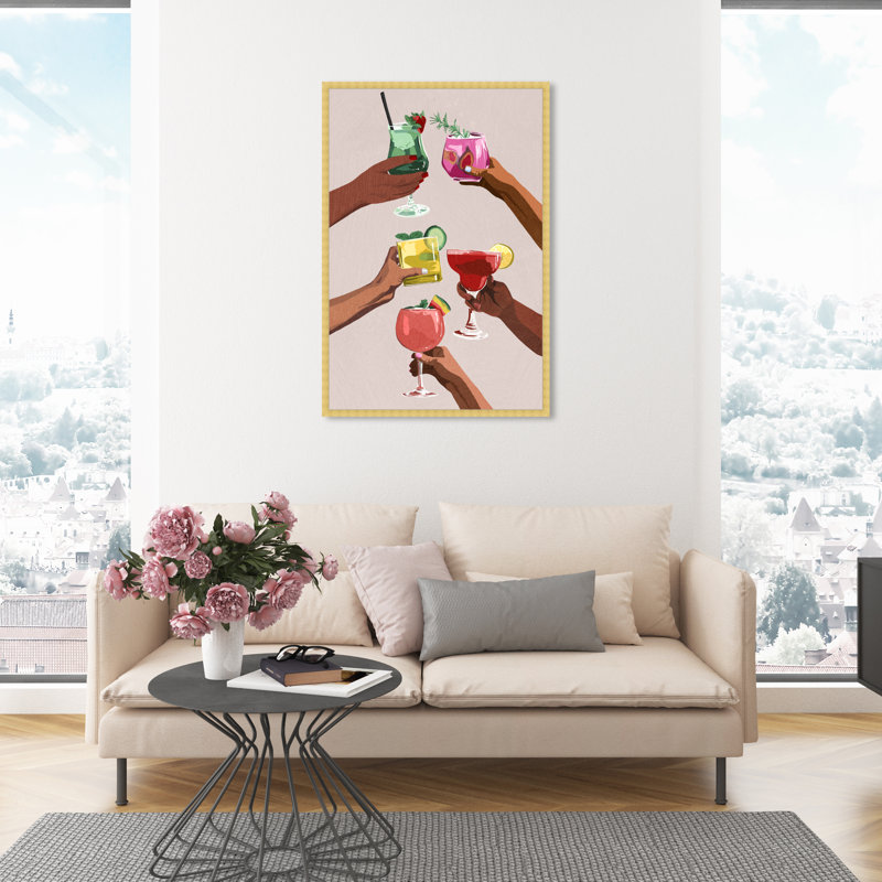 Rappelez-vous ceci - peinture encadrée sur papier, Cadre doré, H 45 po x l 30 po x P 1,75 po