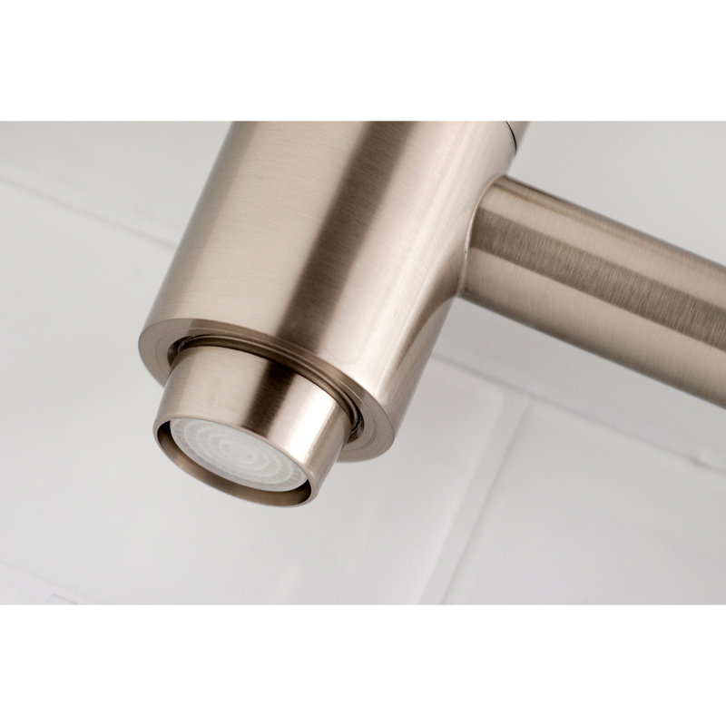 Kingston Brass NuWave Two-Handle 1-Hole Wall Mount Pot Filler Faucet, Brushed Nickel