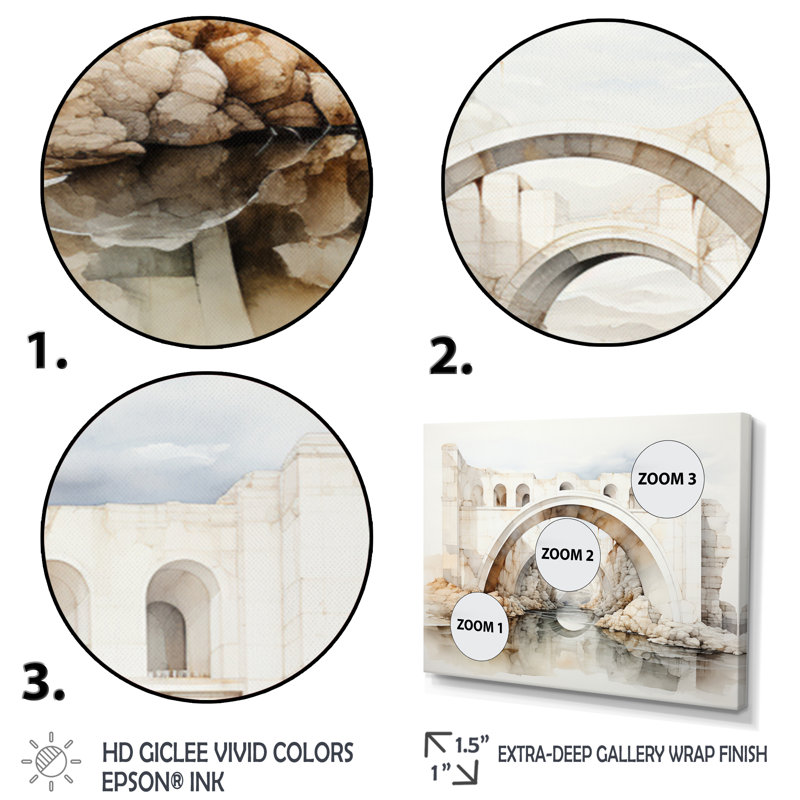 «Lyth Gray Bridge Minimalist Archway II», reproduction, Toile tendue, H 24 po x l 32 po x P 1 po