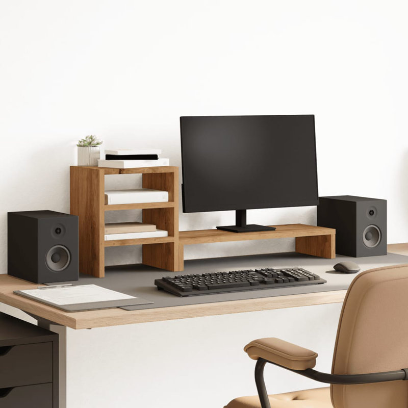 Shamequa Manufactured Wood Monitor Stand, Artisian Oak