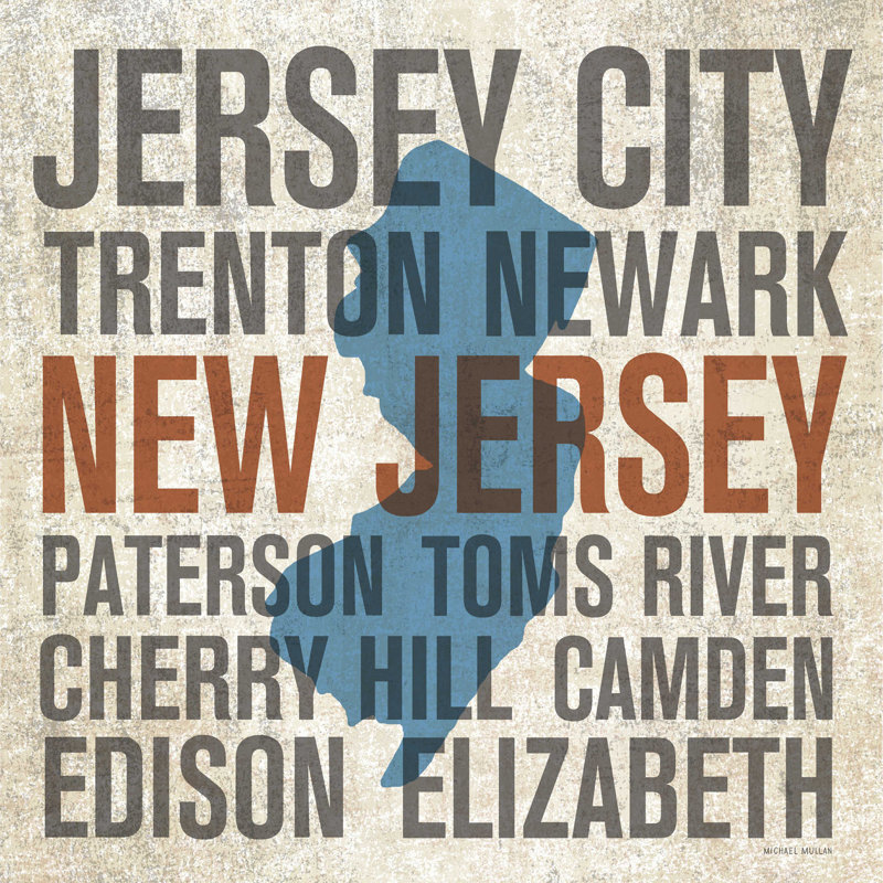 New Jersey, H 12 po x l 12 po